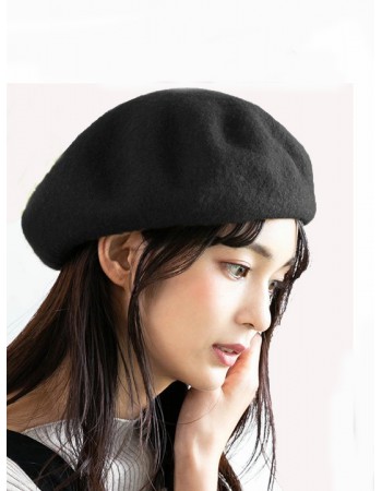 日本 QUEENHEND 羊毛優雅氣質貝雷帽 78401001 黑色
