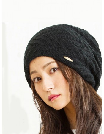 日本QUEENHEAD 抗UV抗寒保暖針織耳帽男女適用9001神秘黑