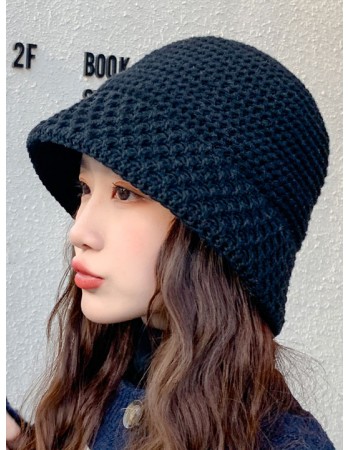 日本 BEAUTYJAPAN 保暖毛線編織護耳針織漁夫帽 BJ2131 黑色