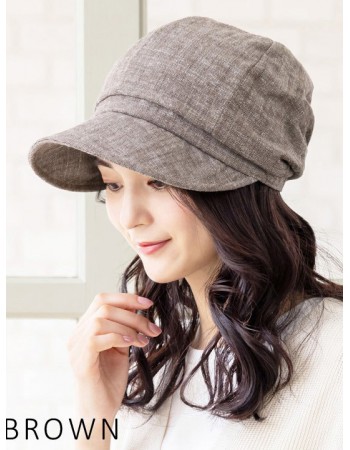 日本 QUEENHEAD 抗UV棉麻素材帥氣小顏防曬帽 0022 浪漫摩卡