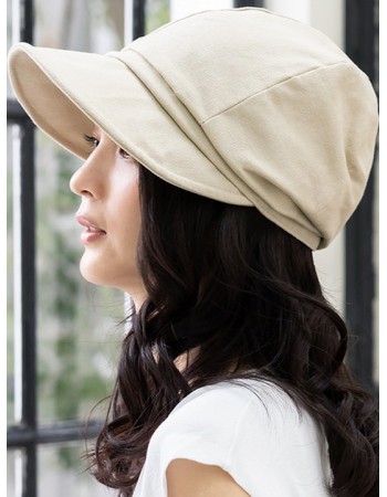 日本 QUEENHEAD 抗UV棉麻素材帥氣小顏防曬帽 0022 柔和米