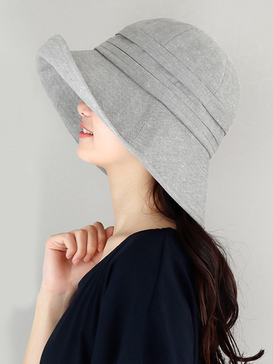 日本 QUEENHEAD 冷感吸水速乾抗UV大寬緣防曬帽0060 灰色