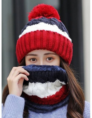 日本 BEAUTYJAPAN 抗寒保暖織圍脖 BJ60015 (紅白藍配色)