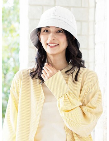 日本 QUEENHEAD 抗UV防風透氣曬帽9139白色