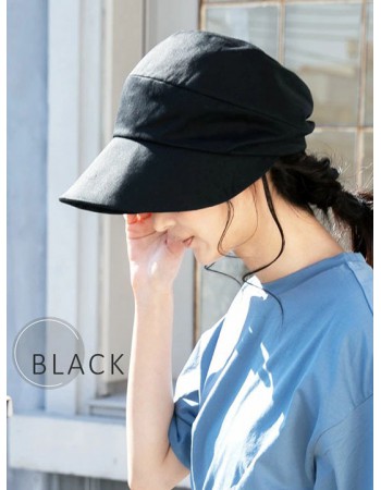 日本 QUEENHEAD 涼感抗臭抗UV全棉防曬帥氣帽9200 黑色