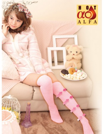 日本 SUNFAMILY  發熱指壓按摩塑腿襪粉紅色